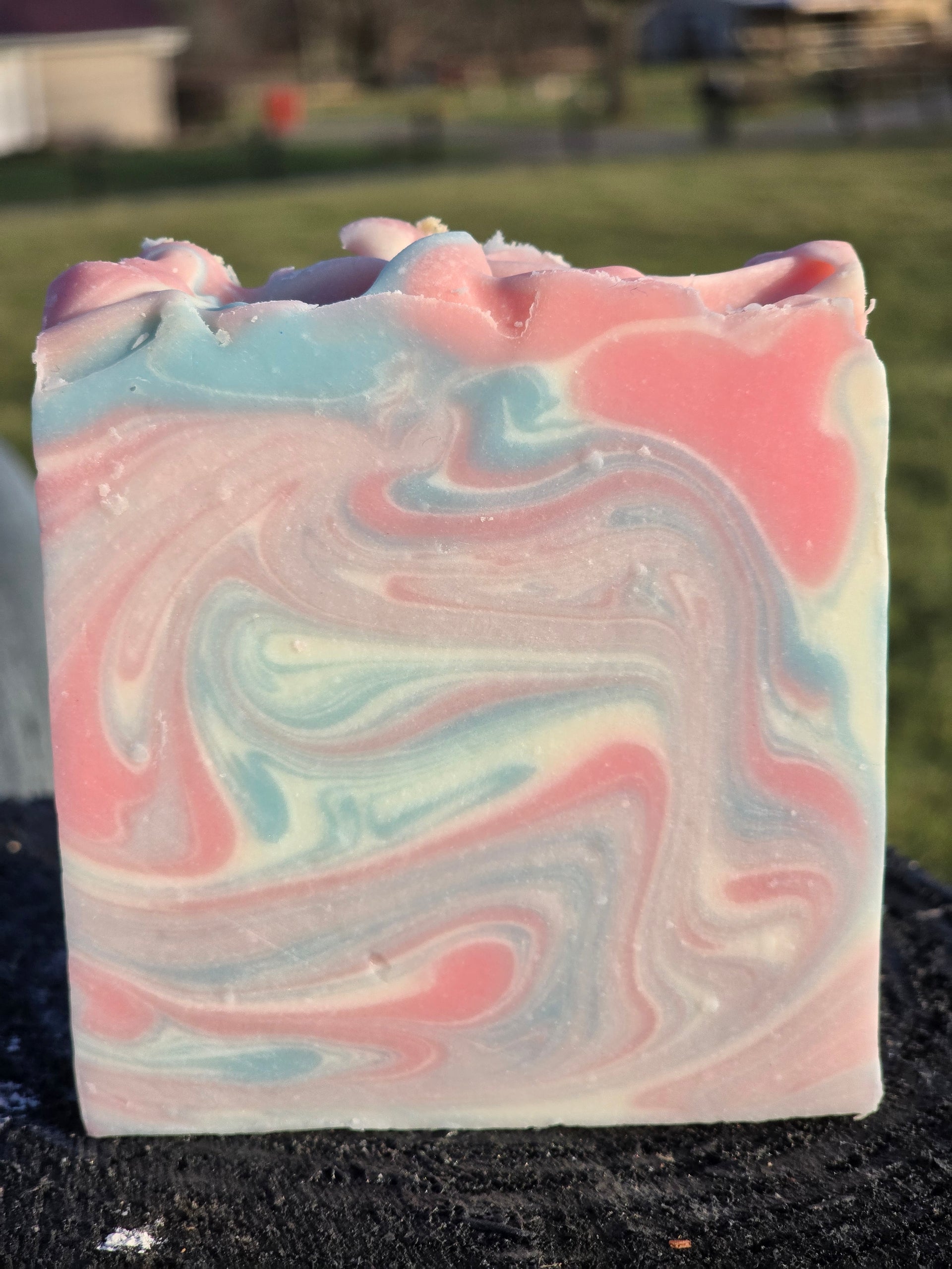 Pink Chiffon Goat Milk Soap - Handmade, Moisturizing, Paraben-Free, for Sensitive Skin