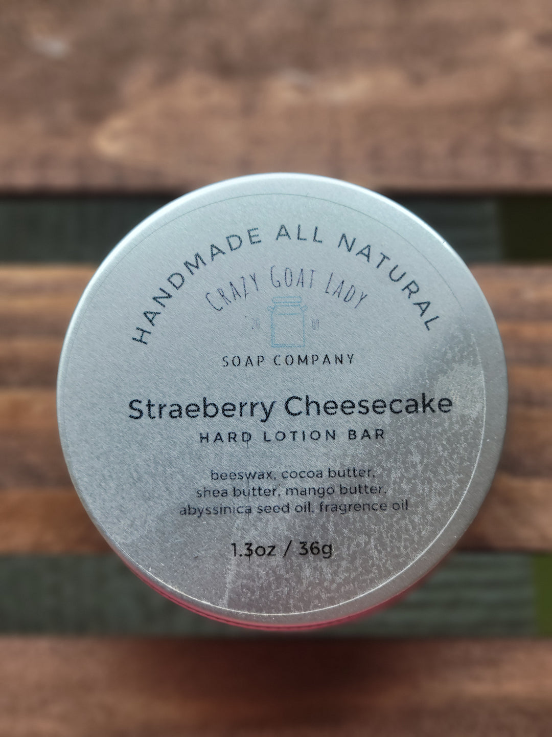 Strawberry Cheesecake Lotion Bar – Natural Beeswax Moisturizer for Dry Skin with Shea Butter & Mango Butter