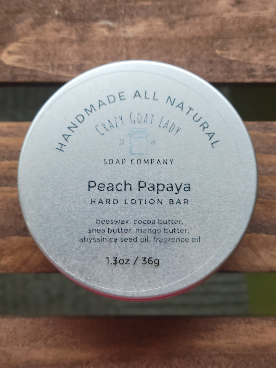 Peach Papaya Lotion Bar for Dry Skin – Natural, Handmade, Travel-Friendly Moisturizer with Beeswax & Shea Butter