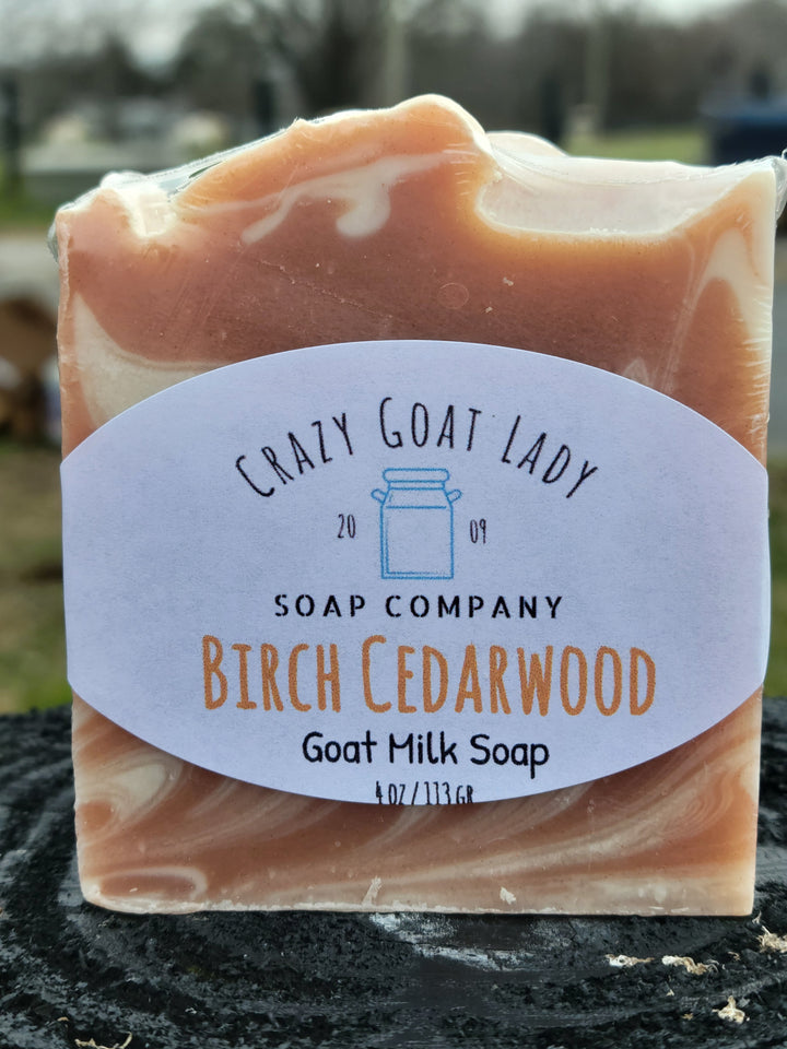 Birch Cedarwood Goat Milk Soap - Handmade, Natural & Moisturizing for Sensitive Skin