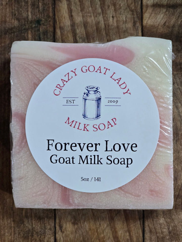 Forever Love Goat Milk Soap - Handmade for Dry Skin, Eczema & Sensitive Skin - Paraben-Free with Natural Essential Oils & Raw Goat Milk