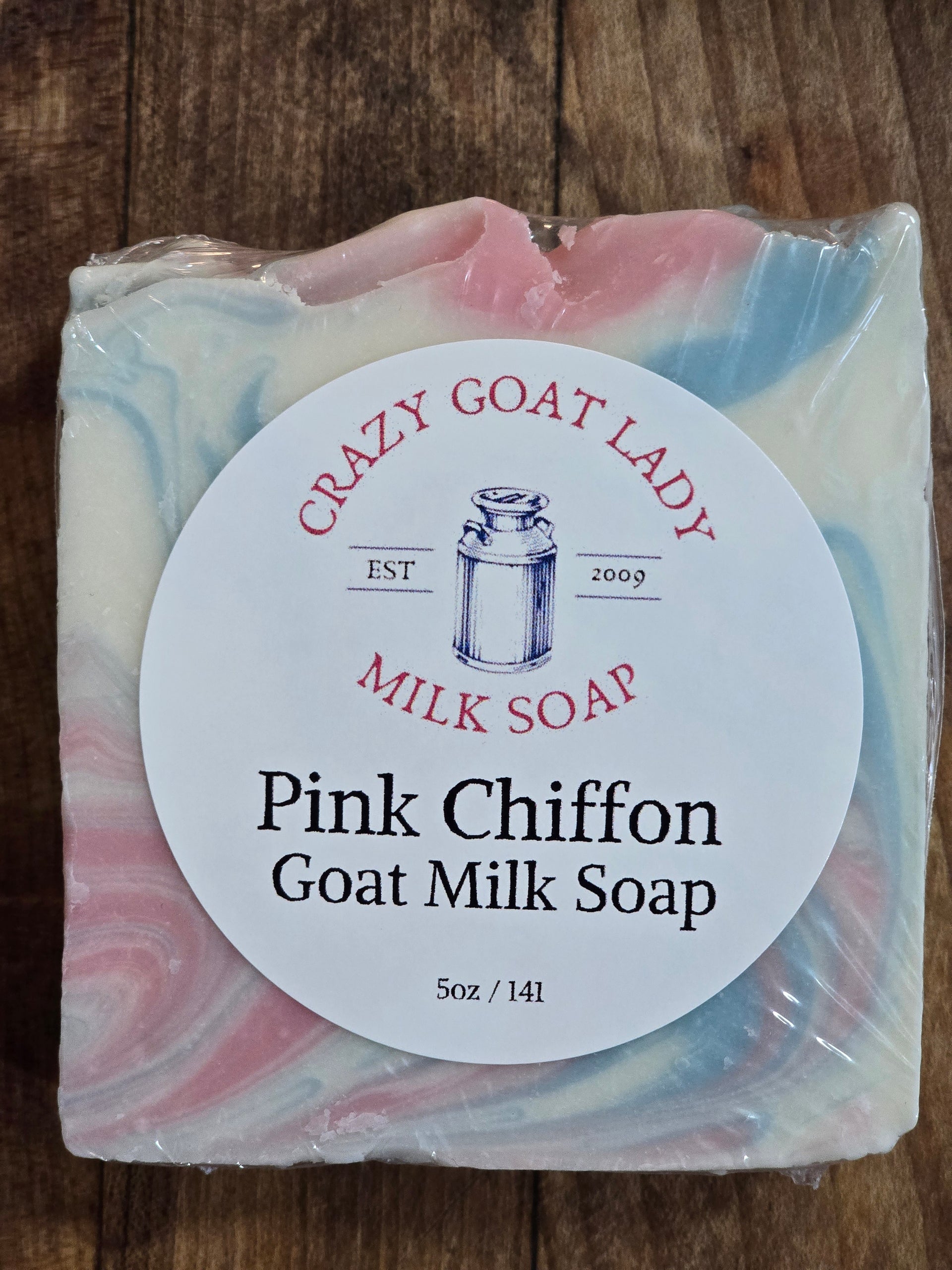 Pink Chiffon Goat Milk Soap - Handmade, Moisturizing, Paraben-Free, for Sensitive Skin