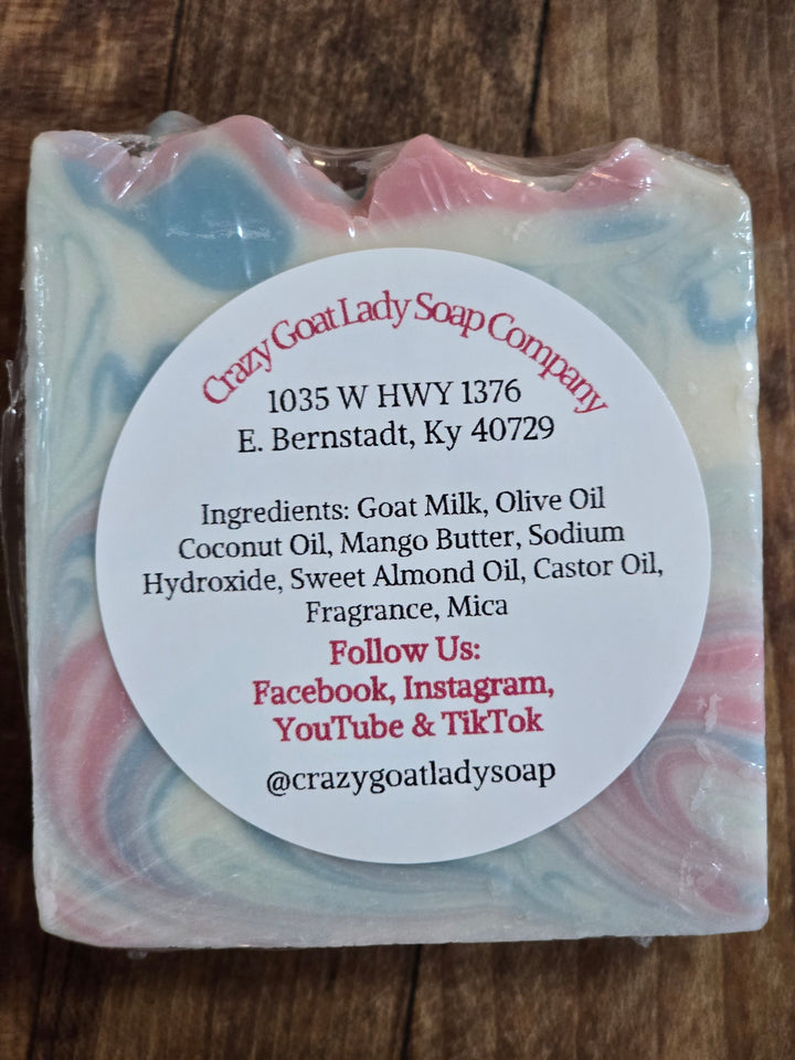 Pink Chiffon Goat Milk Soap - Handmade, Moisturizing, Paraben-Free, for Sensitive Skin